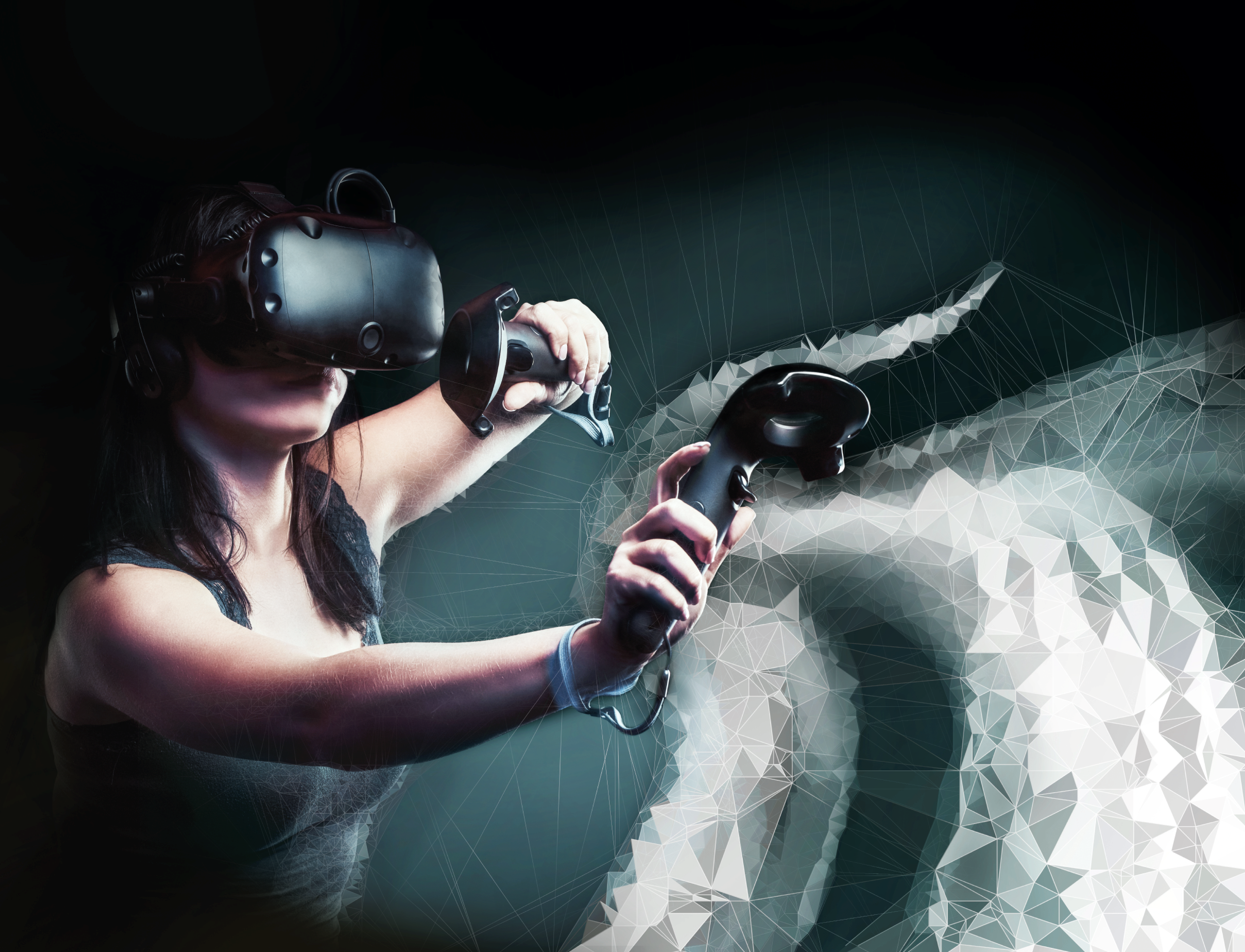 Frau spielt Weltenmacher VR